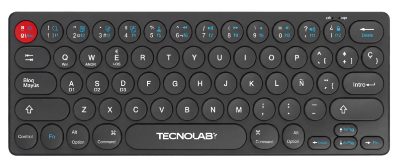 Teclado Bluetooth Ultra Delgado Portátil Tecnolab Negro — vista 2