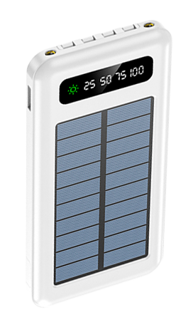 Power Bank Solar 10.000 mAh Tecnolab con Cables Incorporados y Linterna — vista 2