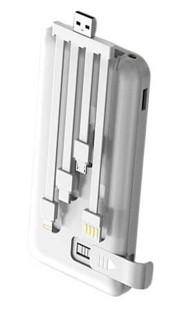 Power Bank Solar 10.000 mAh Tecnolab con Cables Incorporados y Linterna — vista 3