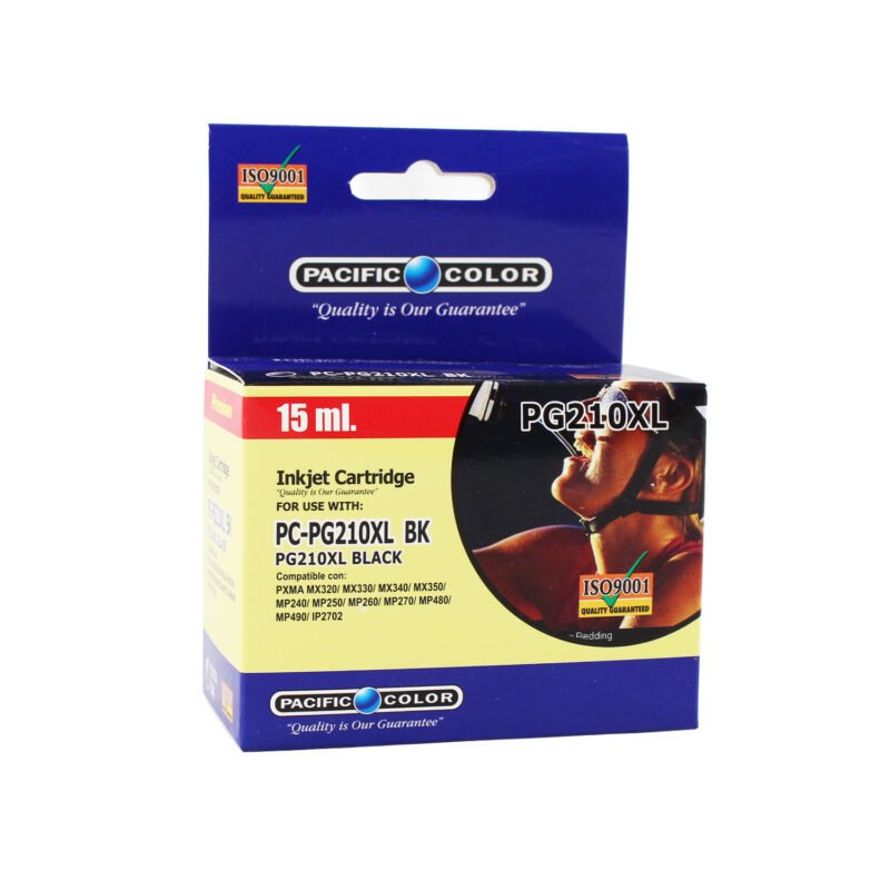Cartucho de Tinta Pacific Color PG-210XL Black Remanufacturado Eco-Friendly (15 ml)