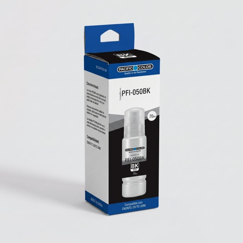 Botellas de Tinta Pacific Color Serie PFI-050 compatibles con Canon TC-20 Black