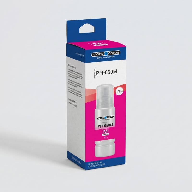 Botellas de Tinta Pacific Color Serie PFI-050 compatibles con Canon TC-20 Magenta