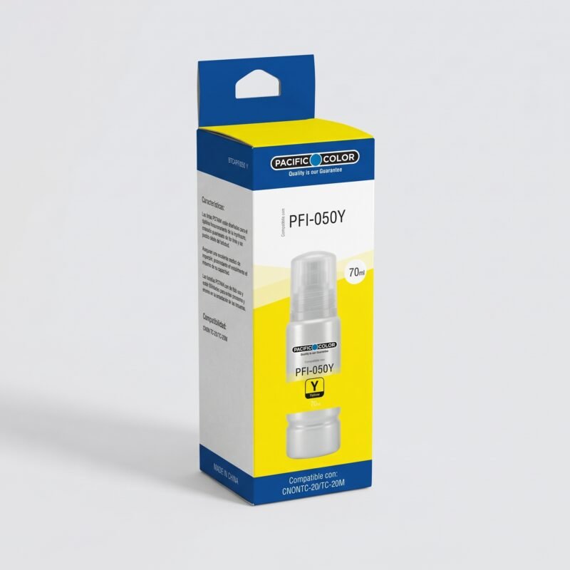 Botellas de Tinta Pacific Color Serie PFI-050 compatibles con Canon TC-20 Amarillo
