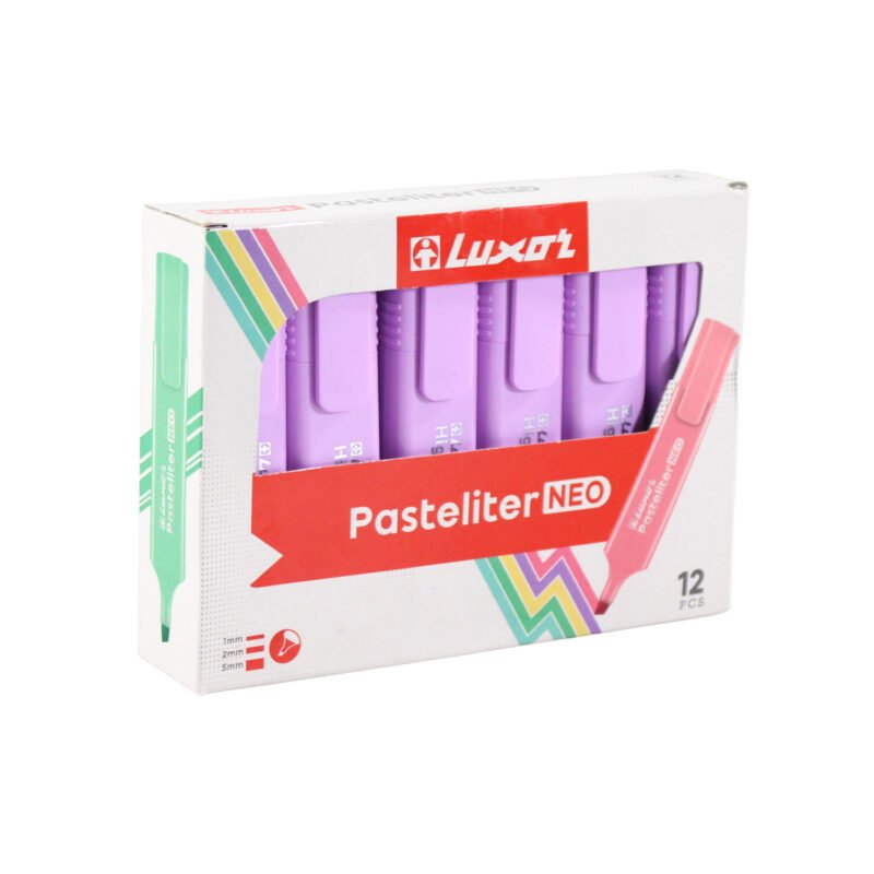 Destacador Luxor Pasteliter Pastel Morado Caja 12 Unidades — vista 2