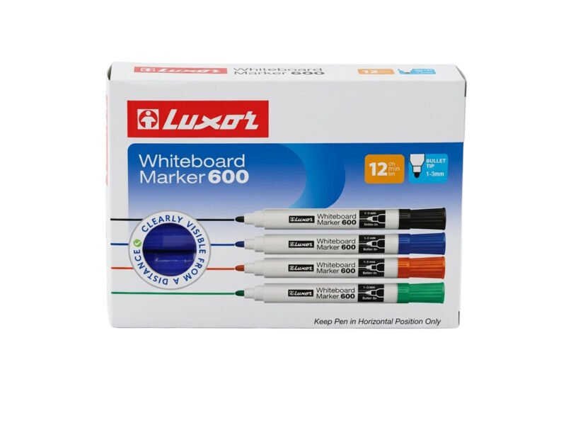Marcador Luxor para Pizarra Blanca Punta Redonda Azul Caja 12 Unidades