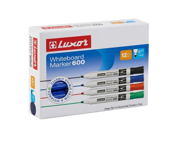 Marcador Luxor para Pizarra Blanca Punta Redonda Azul Caja 12 Unidades — vista 3