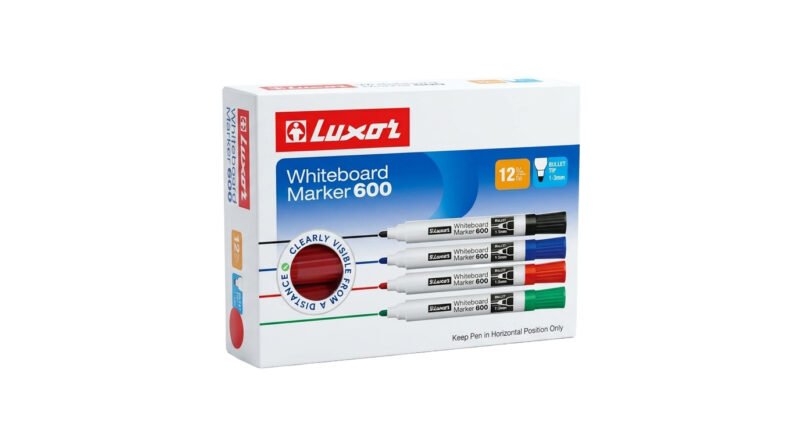 Marcador Luxor para Pizarra Blanca Punta Redonda Rojo Caja 12 Unidades — vista 3
