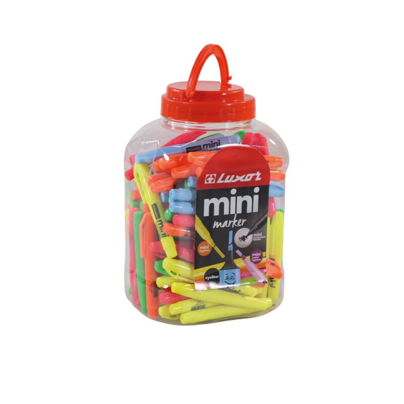 Jarro con 100 Mini Destacadores Luxor Highliter Colores Surtidos — vista 3