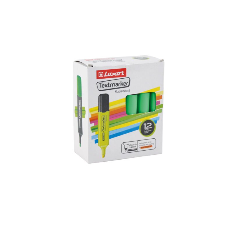 Destacador Luxor Textmarker Fluorescente Verde Caja 12 Unidades — vista 2