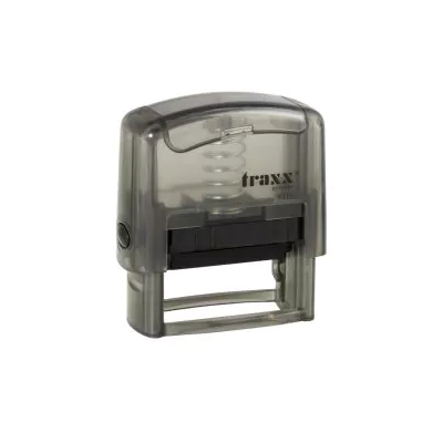 Timbre Autoentintado Personalizable Traxx 9111 · 38 x 14 mm Negro/Verde Menta