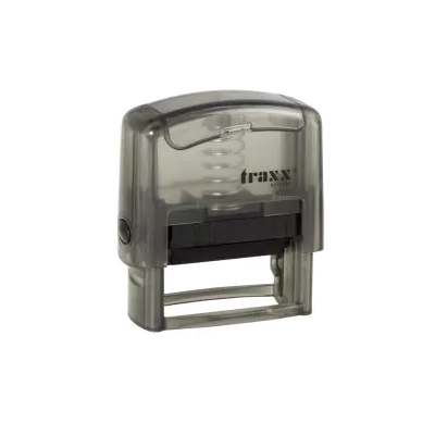 Timbre Autoentintado Personalizable Traxx 9111 · 38 x 14 mm Negro/Naranja