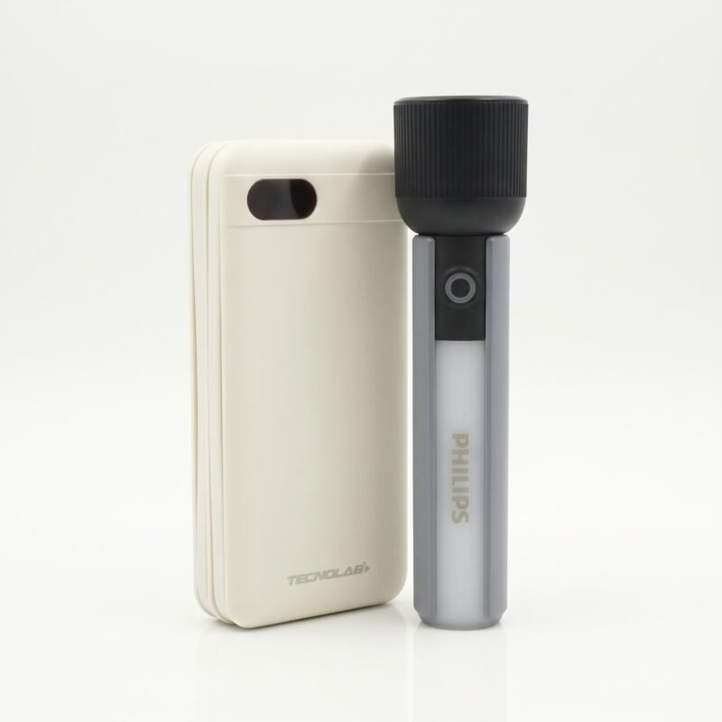 Pack Autonomía y Emergencia Power Bank Tecnolab + Linterna Recargable Philips 6