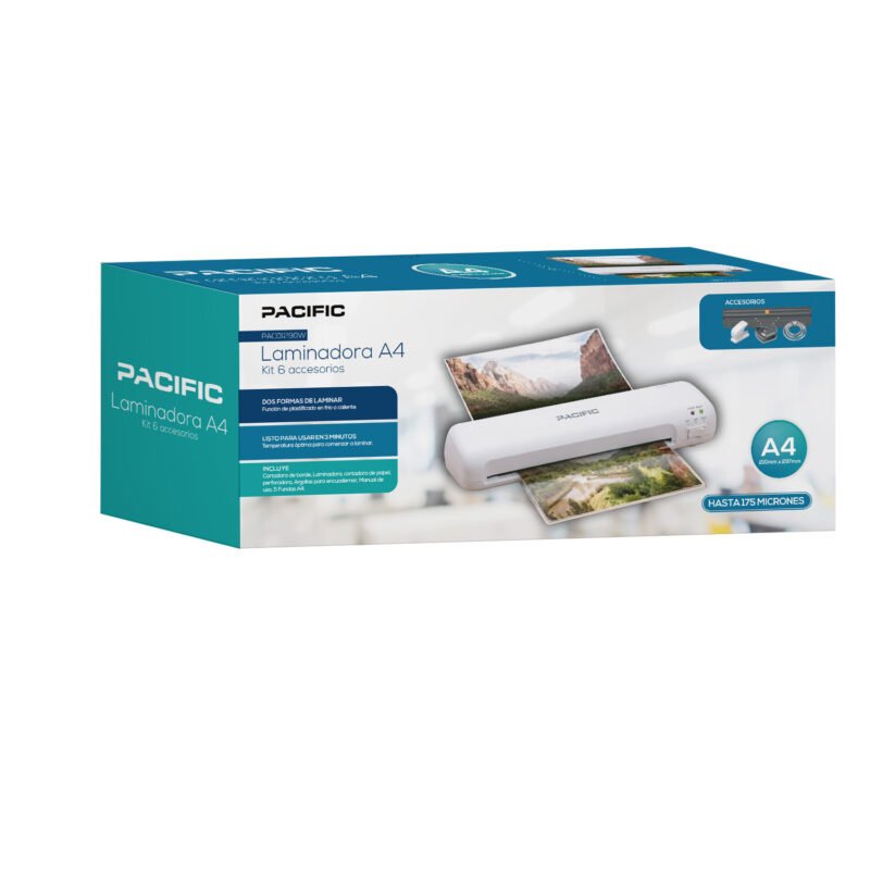 Laminadora A4 Pacific Kit 6 en 1 (220V - Hasta 175 Micrones)