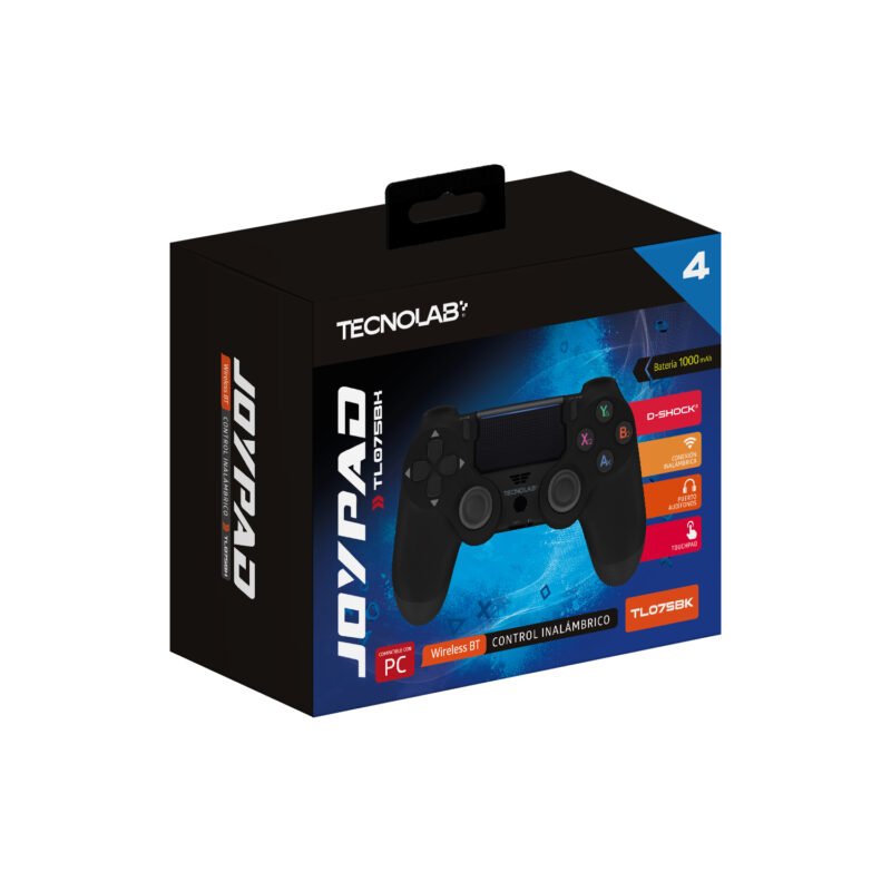 Control Inalámbrico Joypad Tecnolab D-Shock para PS4 y PC Negro