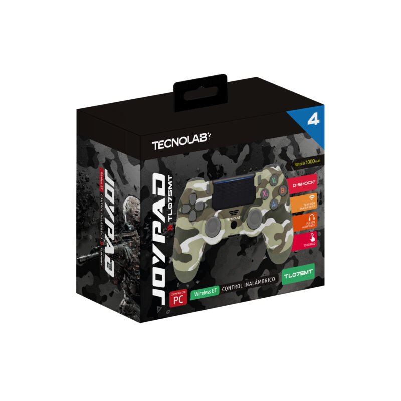 Control Inalámbrico Joypad Tecnolab D-Shock para PS4 y PC Mimetizado