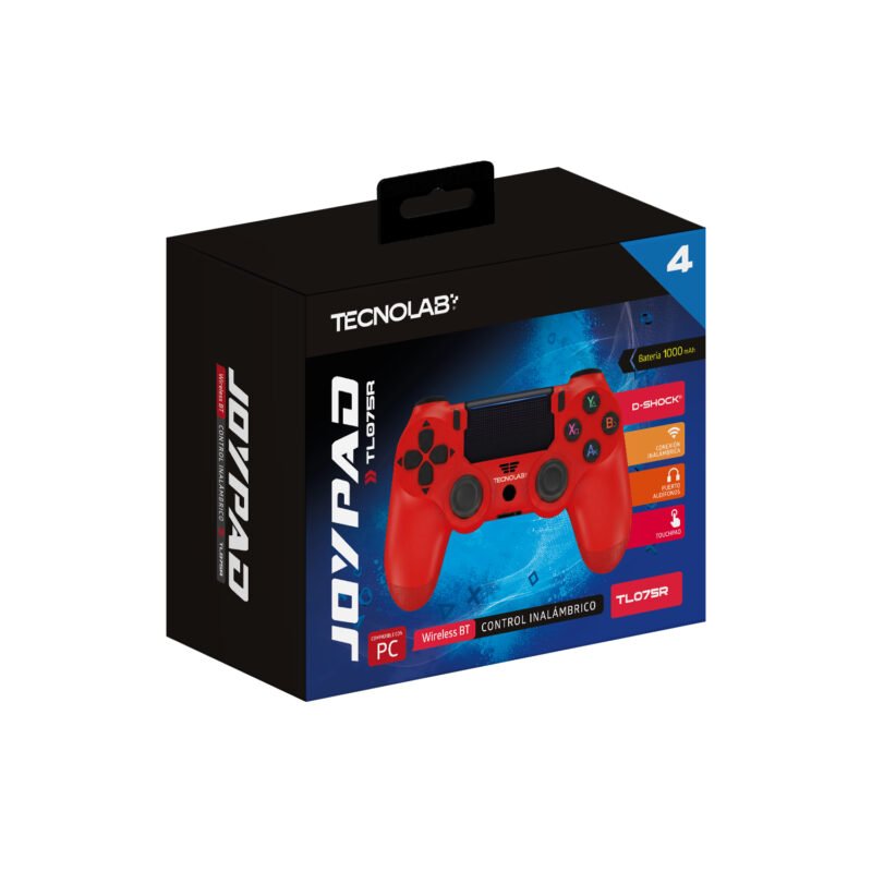 Control Inalámbrico Joypad Tecnolab D-Shock para PS4 y PC Rojo